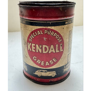 KENDALL SPECIAL PURPOSE GREASE~ 1 LB CAN W/ BEAUTIFUL PATINA! Vintage 1/4 Full